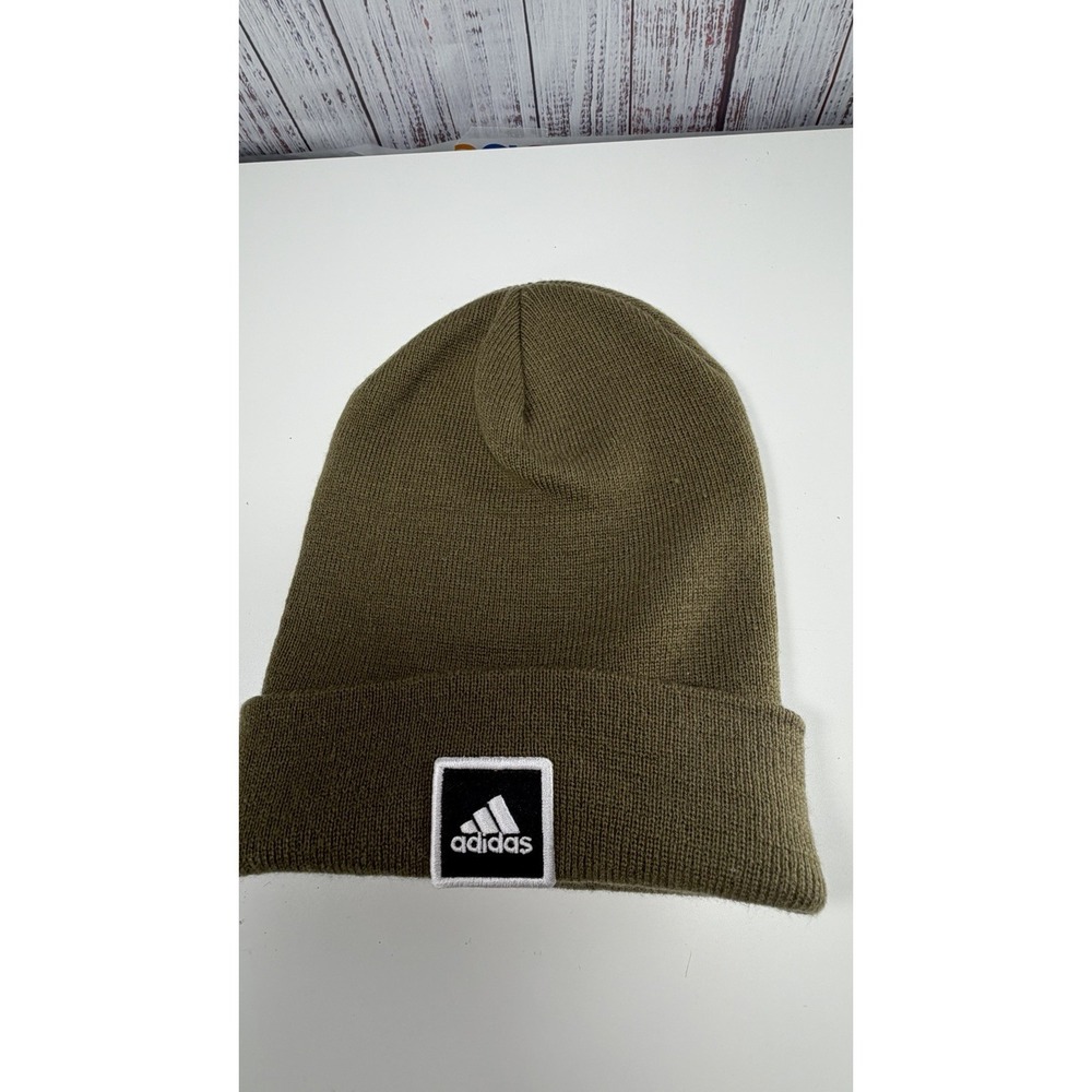 Adidas Green Beanie Cuffed Hat One Size Unisex EUC